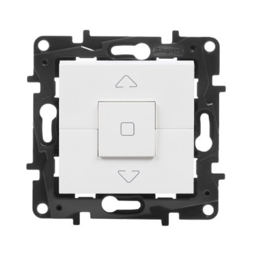 NILOE STEP Вимикач жалюзі кнопковий 2-позиційний 6А, 250 В, колір Білий