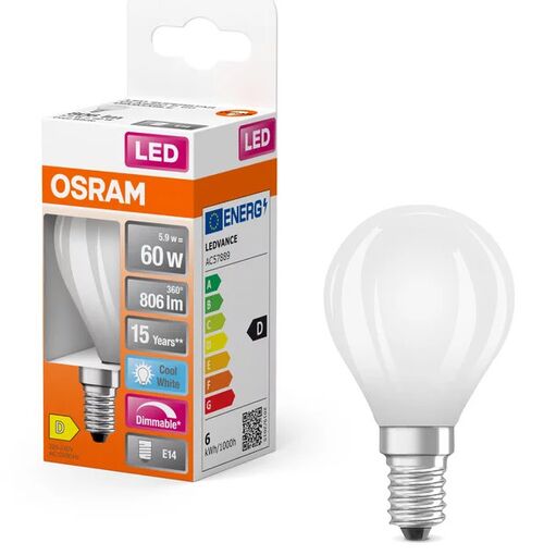 LED Лампа Кулька DIM 6,5W/840 230V E14 LED Superstar Classic P 60 Frosted LEDVANCE