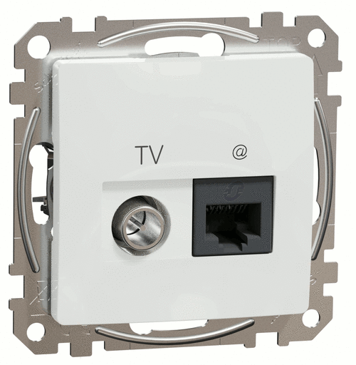 Розетка комп'ютерна 1*RJ45 категорія 5E UTP Білий Sedna Design