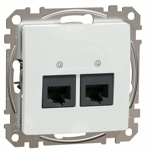 Розетка комп'ютерна подвійна 2*RJ45 cat.5e UTP н/екр., Sedna Design (білий)