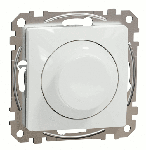 Світлорегулювач LED поворотно-нажимний універсальний 5-200Вт, Sedna Design (білий)