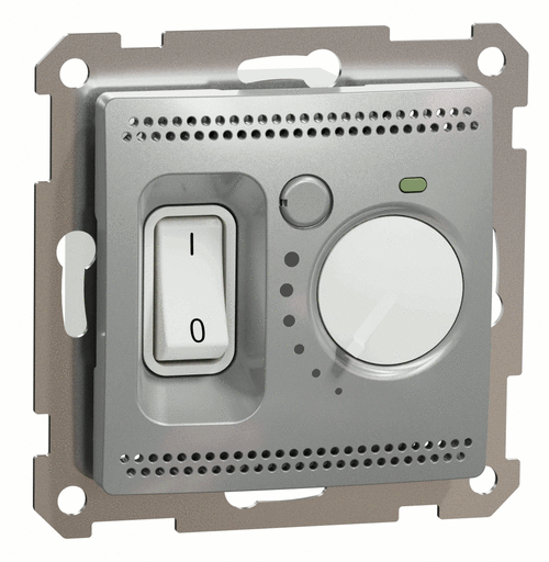 Терморегулювач для теплої підлоги 10А (5…50C°) з датчиком 4м, Sedna Design (алюміній)