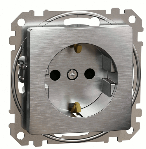 Розетка з з/к 16A та шт., Sedna Elements (матовий алюміній)