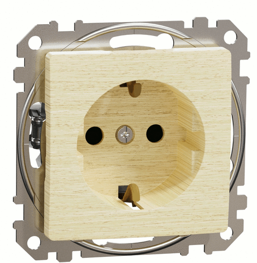 Розетка з з/к 16A та шт., Sedna Elements (береза)