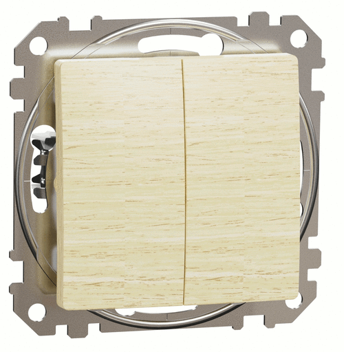 Выключатель 2-кл. (сх.5), Sedna Elements (Береза)