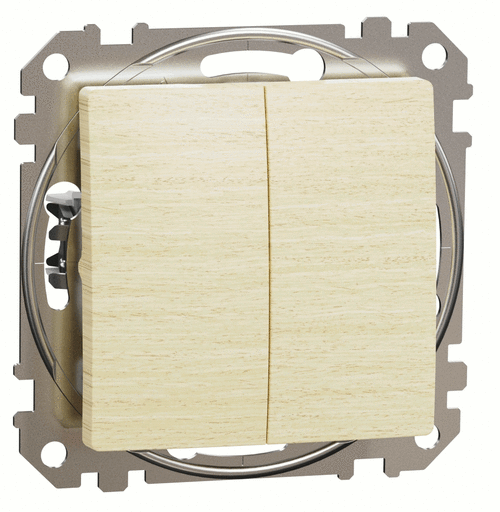 Выключатель проходной 2-кл. (сх.6+6), Sedna Elements (Береза)