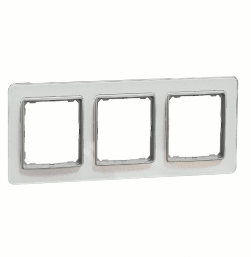 Рамка 3-місна, Sedna Elements (скло біле)