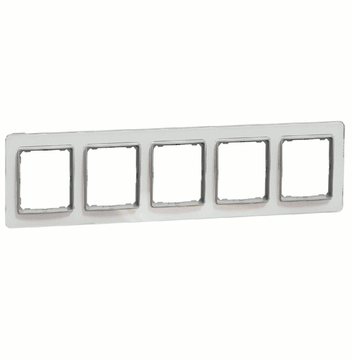Рамка 5-местная, Sedna Elements (Стекло Белый)