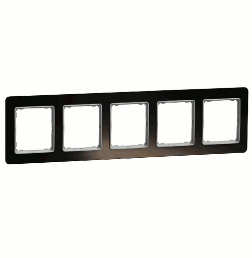 Рамка 5-местная, Sedna Elements (Стекло Черный)