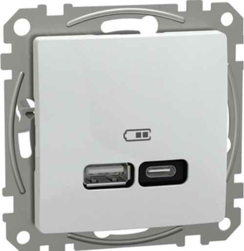 Розетка USB, Sedna Design & Elements, тип A+C, 3A, 21 Вт, білий Schneider Electric SDD111405