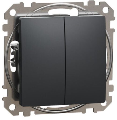Кнопочный двухклавишный выключатель 10A черный Sedna Design & Elements Schneider Electric SDD114118