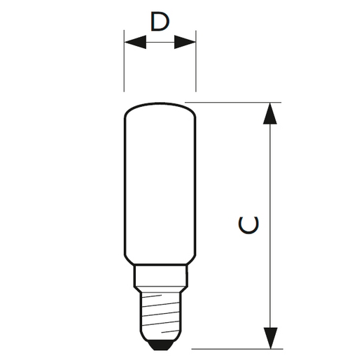 Лампа для вытяжки 40W E14 230-240V T25L CL Appliance Cooker Hood Tubular фото 1