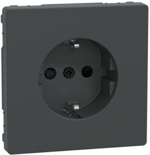 D-Life РОЗЕТКА с заземлением SCHUKO и шторками 16А 250 V AC АНТРАЦИТ Schneider Electric Merten MTN2300-6034