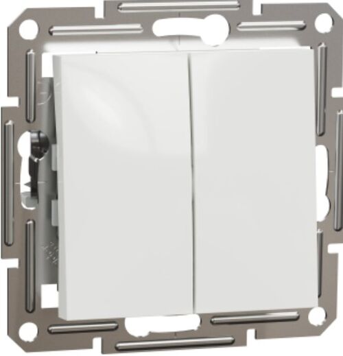 Перемикач двоклавішний 10 A 250V AC 2300 Вт без рамки Білий Asfora Schneider Electric