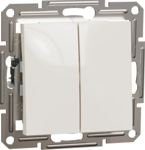 Вимикач двоклавішний 10 A 250V AC 2300 Вт без рамки Кремовий Asfora Schneider Electric EPH0370123