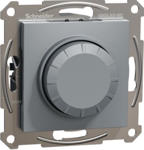 Поворотний LED димер, 230 В, 370 Вт, без рамки Сталь Asfora Schneider Electric