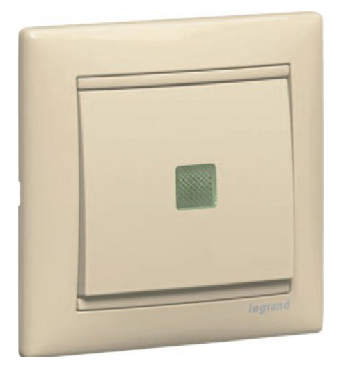 Выключатель универсальный одноклавишный с подсветкой Valena (слоновая кость)