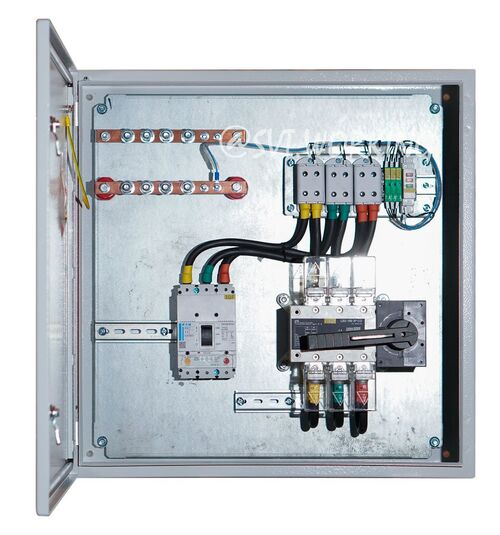 Щит байпасу на базі перемикача навантаження 250А IP54 3L+N+PE. Комплектуючі CHINT