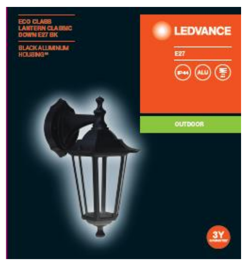ECO Lantern Classic ALU Down 4058075537262 LEDVANCE