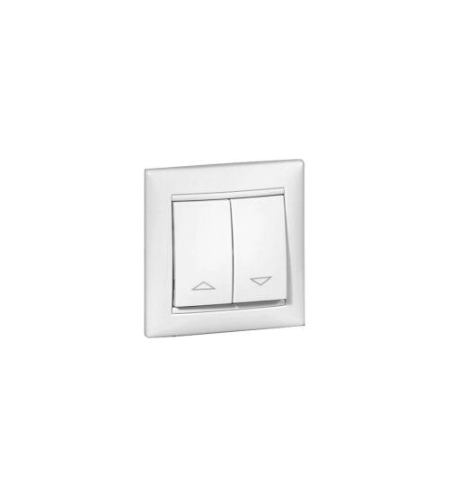 Вимикач жалюзі подвійний електронне блокування (білий)