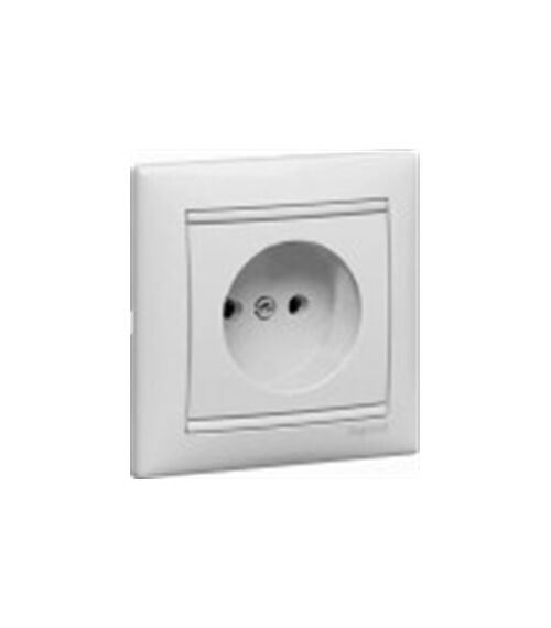 Розетка бытовая без заземления Valena (белый)