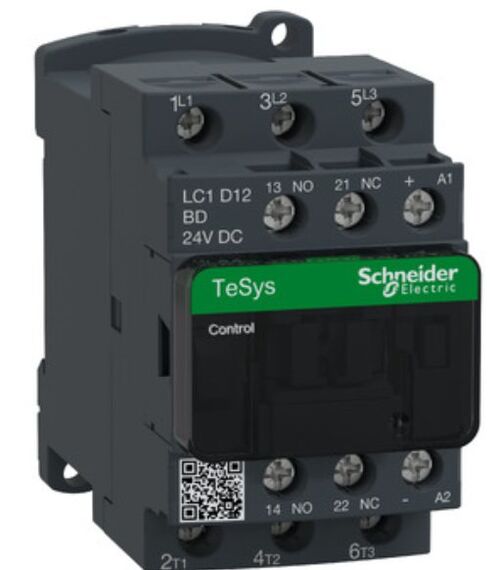Контактор TeSys D 3Р для двигуна до 12 A/690 AC-3/3e (5,5 кВт при 400 В) 24 В DC дод. контакти 1NO+1NC Schneider Electric