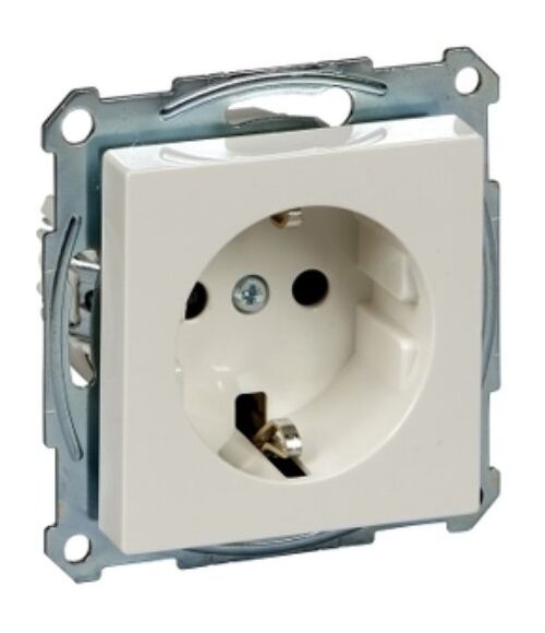 SYSTEM M РОЗЕТКА із заземленням SCHUKO та шторками 16А 250 V AC Полярно-білий Глянцевий Schneider Electric Merten MTN2300-0319