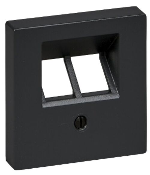 SYSTEM M Лицьова накладка для розетки Роз'єм RJ11 або RJ45 похила Чорний Schneider Electric Merten MTN298014