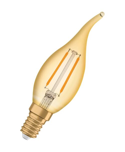 Светодиодная лампа Свеча на ветру 2,5W/824 230V Е14 Vintage 1906 Classic BA 22 Filament Gold LEDVANCE