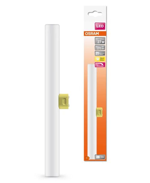 Светодиодная линейная лампа LEDINES 30CM 200° 27-3,1W/827 230V DIM S14D LEDinestra Frosted LEDVANCE