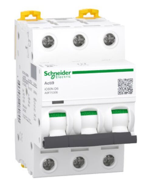 Автоматичний вимикач 3-полюсний 3P 6A "D" iC60N Schneider Electric
