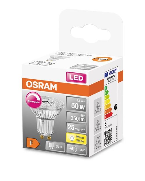 LED Superstar PAR 16 50 36° DIM 4.5W 927 2700K 350Lm 230V GU10 Светодиодная лампа с рефлектором Osram