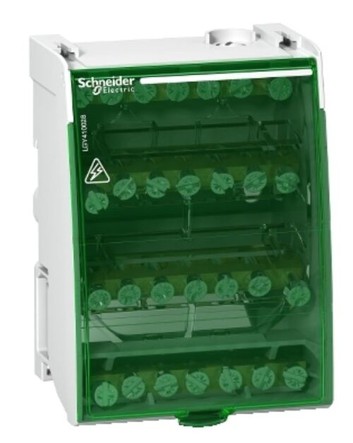Розподільчий блок, 4-пол, 100А, 28 отворів. Schneider Electric