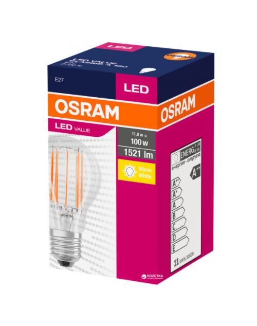 Светодиодная лампа VALUE CLA100 10W/827 230V FILE27 OSRAM