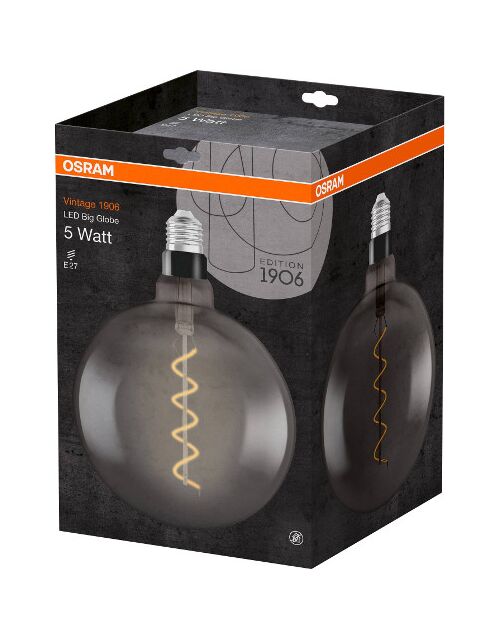 Светодиодная лампа 1906 LED GLОB 5W/818 230V FIL серая E27 OSRAM