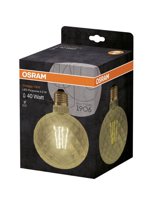 Светодиодная лампа OSRAM лампа LED 1906 FILAMENT GOLD PINECONE 4.5W 470Lm 2500K E27