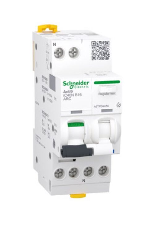 AFDD+АВ iC40N ARC 1P+N 16A В 6кА Пристрій захисту від дугового замикання з функцією автоматичного вимикача Schneider Electric