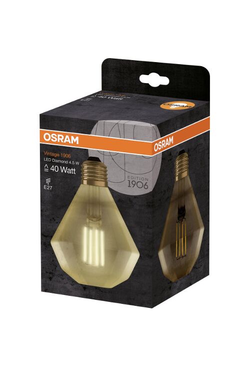 Світлодіодна лампа OSRAM лампа  LED 1906 FILAMENT GOLD Diamond 4,5W 470Lm 2500K E27