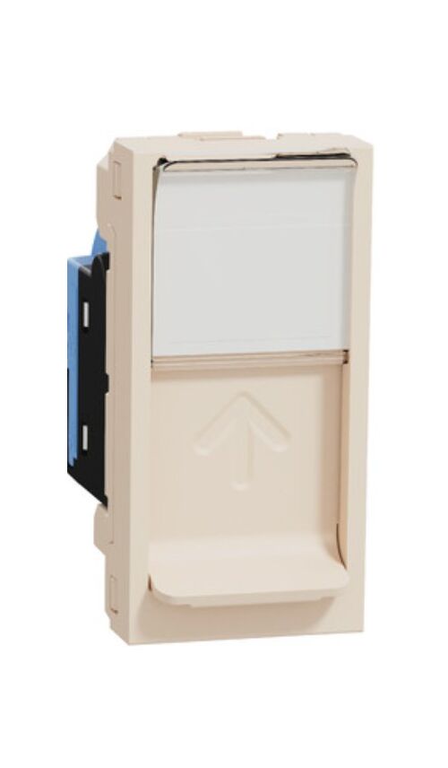 Розетка компьютерная RJ45, категория 5 UTP, 1 модуль, бежевая Unica New Studio Schneider Electric NU341044