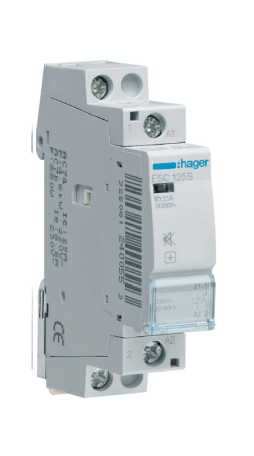 Контактор бесшумный 25A 1полюс 1НО [Uc] 230В [Ue] 230 V AC 1-модульный Hager