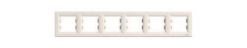 6-местная рамка горизонтальная (крем) Asfora