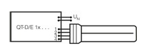 Схема подключения к электронному ПРА 1-й Лампы КЛЛ GX24q 4-pin DULUX T/E OSRAM