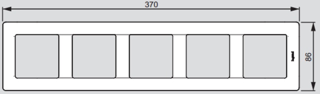 Габаритный размер Рамки 5 постов Слоновая кость Valena LIFE : электромаркет интернет-магазин ELMAR Украина Габаритный размер Рамки 5 постов Слоновая кость Valena LIFE : электромаркет интернет-магазин ELMAR Украина