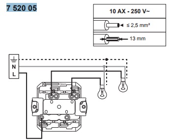 Схема подключения 752005 Механизма - выключателя 2-клавишного 10 АХ 250В авт.клеммы Valena IN MATIC : Купить электротовары предлагает Электромаркет Elmar Украина Схема подключения 752005 Механизма - выключателя 2-клавишного 10 АХ 250В авт.клеммы Valena IN MATIC : Купить электротовары предлагает Электромаркет Elmar Украина