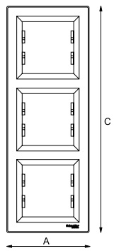 Габаритный размер 3-местной рамки вертикальной (кремовый) : Купить электротовары предлагает Электромаркет Elmar Украина Габаритный размер 3-местной рамки вертикальной (кремовый) : Купить электротовары предлагает Электромаркет Elmar Украина
