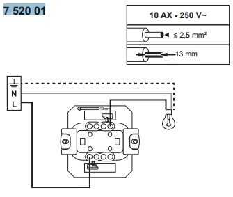 Схема подключения 752001 Механизма - выключателя 1-клавишного 10АХ 250В авт.клеммы Valena IN MATIC : Купить электротовары предлагает Электромаркет Elmar Украина Схема подключения 752001 Механизма - выключателя 1-клавишного 10АХ 250В авт.клеммы Valena IN MATIC : Купить электротовары предлагает Электромаркет Elmar Украина