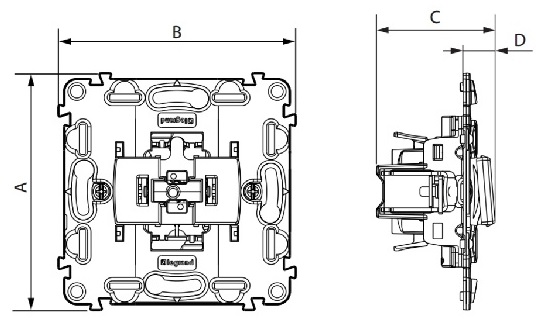 Габаритный размер 752011 Механизм - выключателя кнопочного 1-клавишного 6А 250В авт.клеммы Valena IN MATIC : (044)5939818 Купить Розетки, Лампы, Светильники - интернет-магазин Elmar Украина